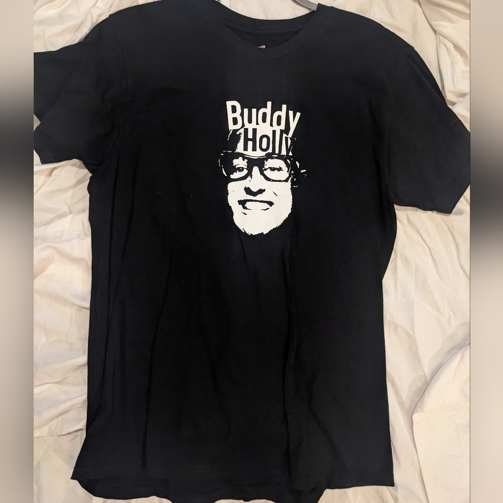 Buddy Holly Graphic Black T-Shirt